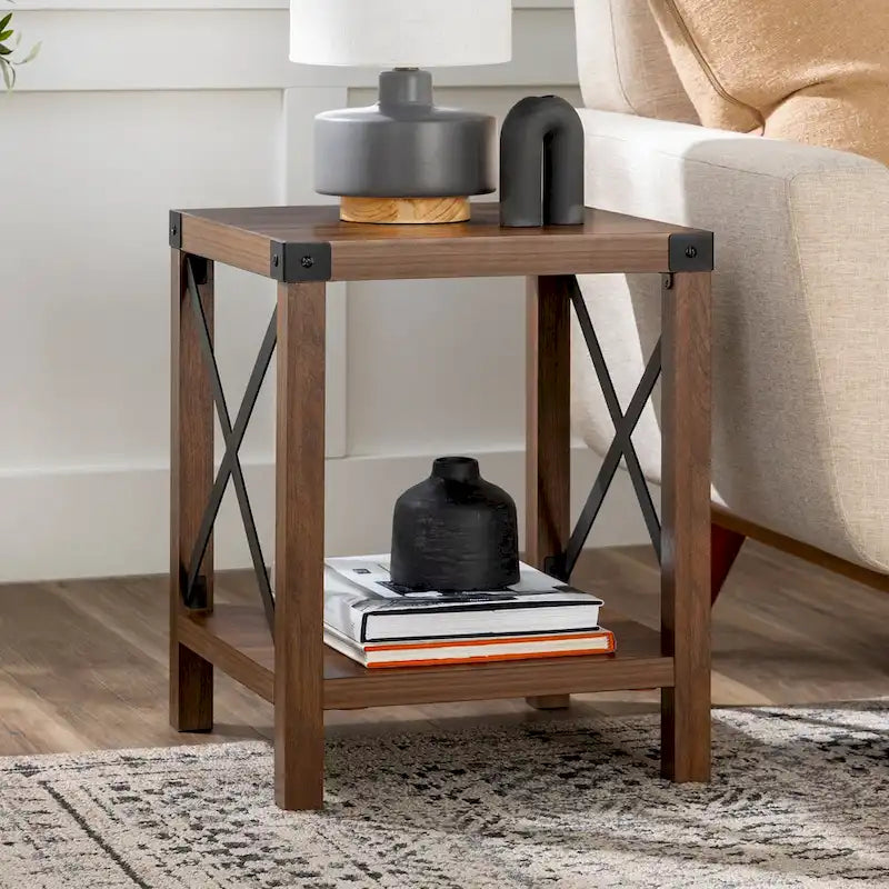 Table d'appoint Middlebrook Kujawa 18 pouces à côtés en X