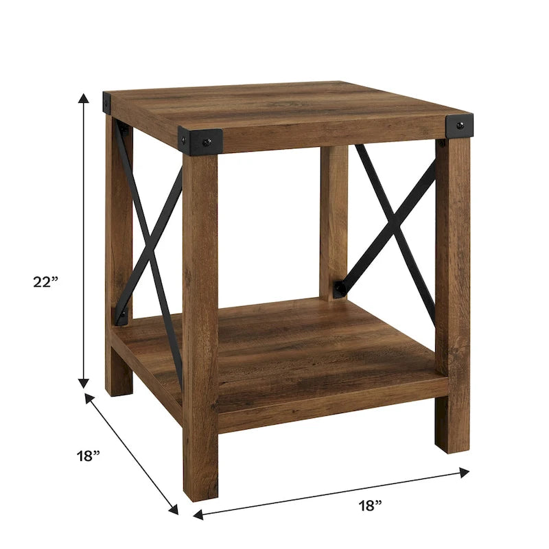 Table d'appoint Middlebrook Kujawa 18 pouces à côtés en X