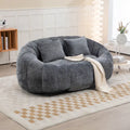 Canapé deux places moderne gris en chenille, chaise longue