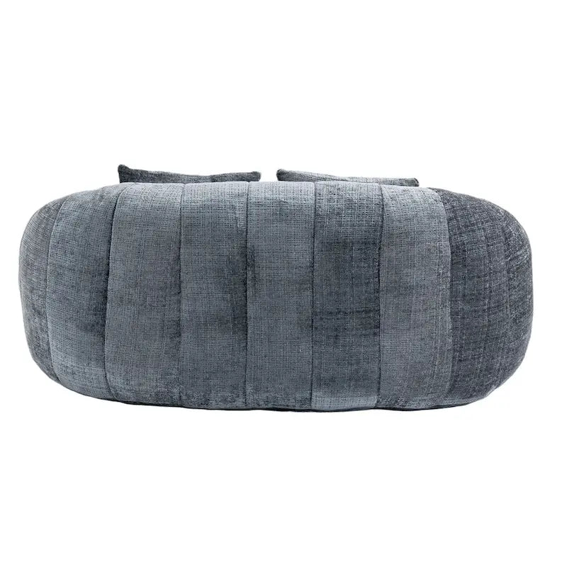 Canapé deux places moderne gris en chenille, chaise longue