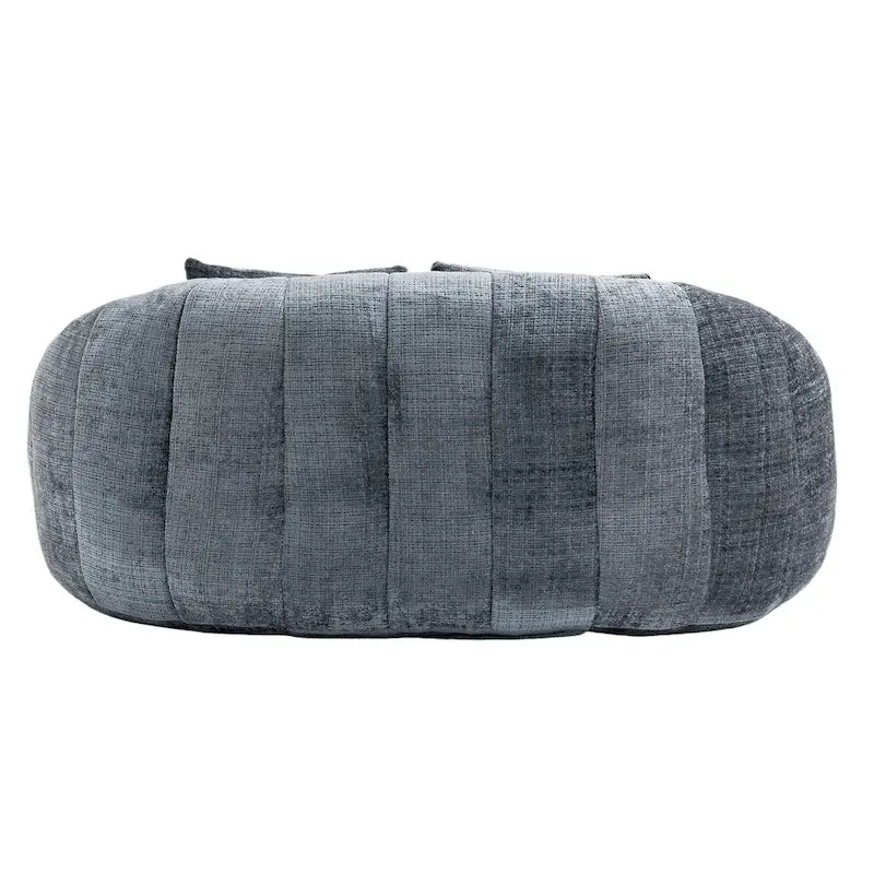 Canapé deux places moderne gris en chenille, chaise longue
