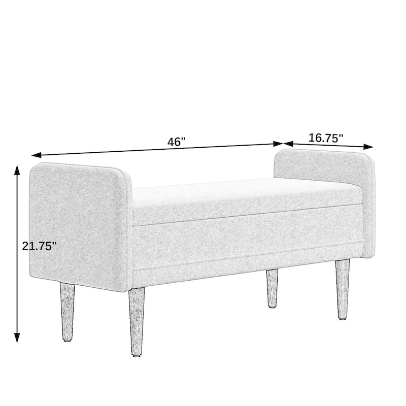 Tabouret de rangement en velours Teddy au design moderne, bancs de chambre