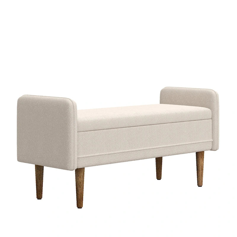 Tabouret de rangement en velours Teddy au design moderne, bancs de chambre