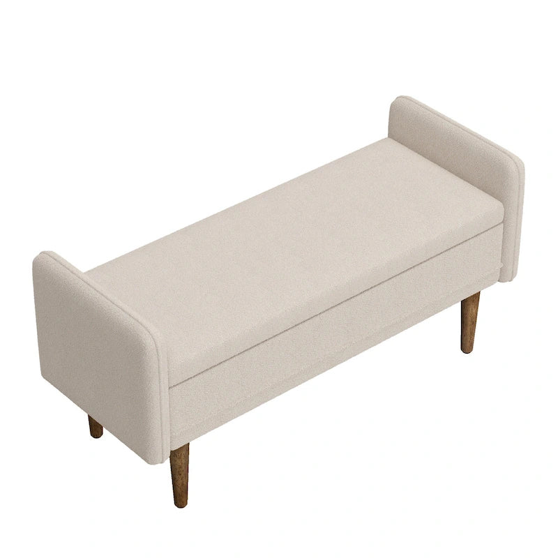 Tabouret de rangement en velours Teddy au design moderne, bancs de chambre