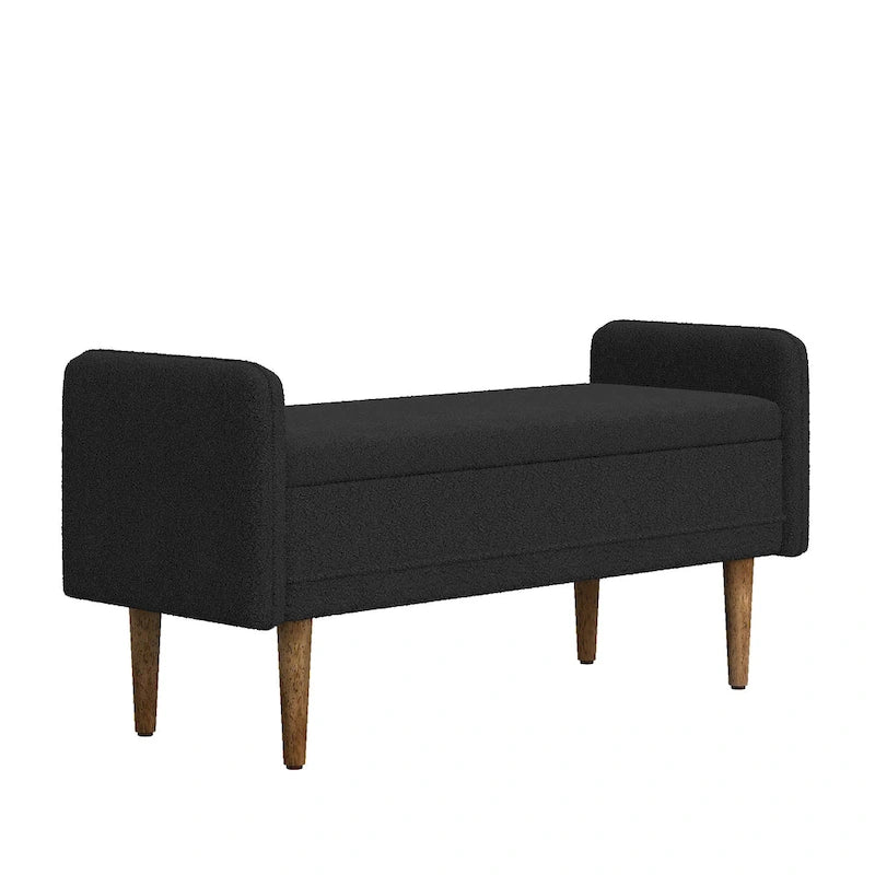 Tabouret de rangement en velours Teddy au design moderne, bancs de chambre