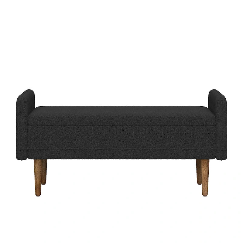 Tabouret de rangement en velours Teddy au design moderne, bancs de chambre
