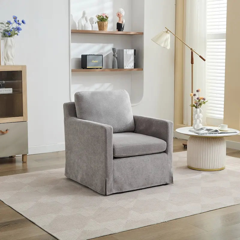 Fauteuil pivotant en chenille avec coussin amovible (29,92 €)