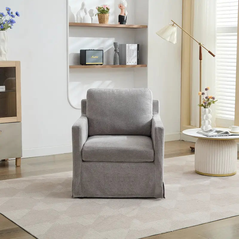 Fauteuil pivotant en chenille avec coussin amovible (29,92 €)