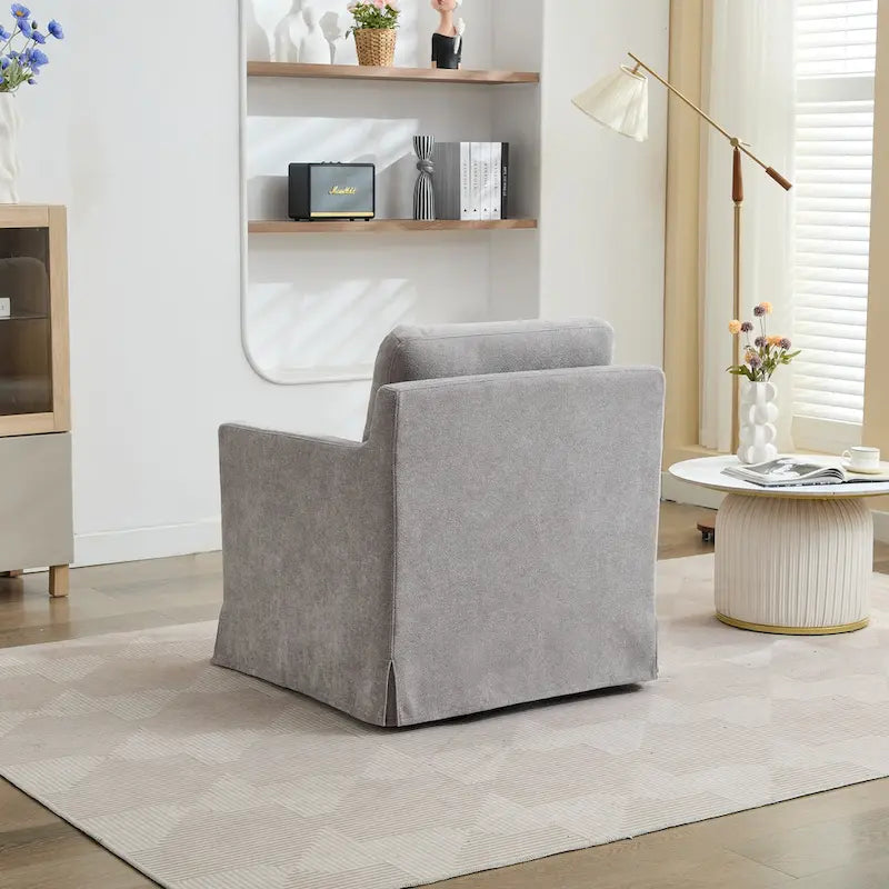 Fauteuil pivotant en chenille avec coussin amovible (29,92 €)