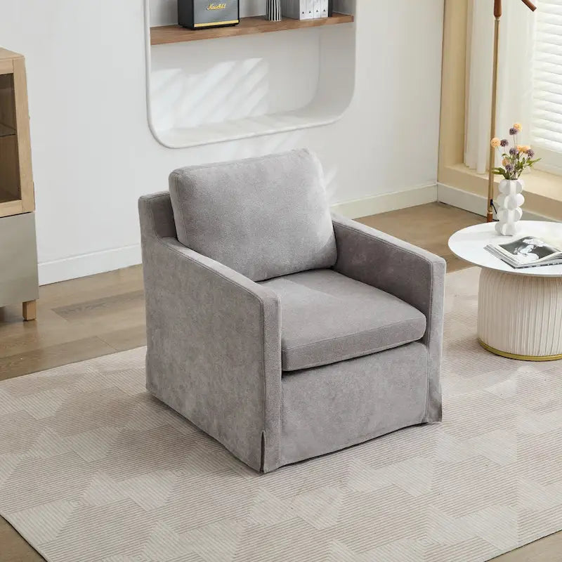 Fauteuil pivotant en chenille avec coussin amovible (29,92 €)