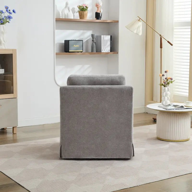 Fauteuil pivotant en chenille avec coussin amovible (29,92 €)