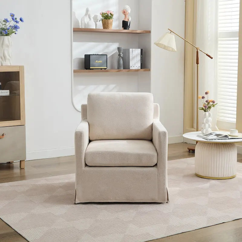 Fauteuil pivotant en chenille avec coussin amovible (29,92 €)