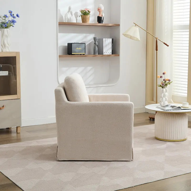 Fauteuil pivotant en chenille avec coussin amovible (29,92 €)