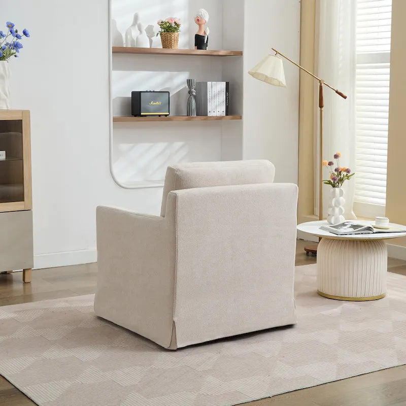 Fauteuil pivotant en chenille avec coussin amovible (29,92 €)