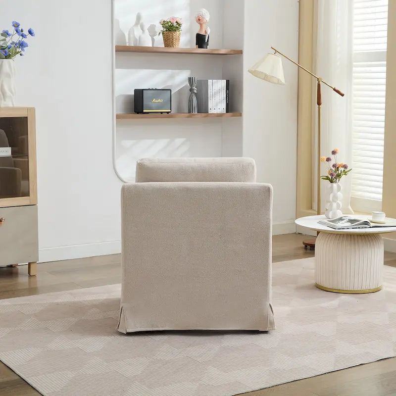 Fauteuil pivotant en chenille avec coussin amovible (29,92 €)