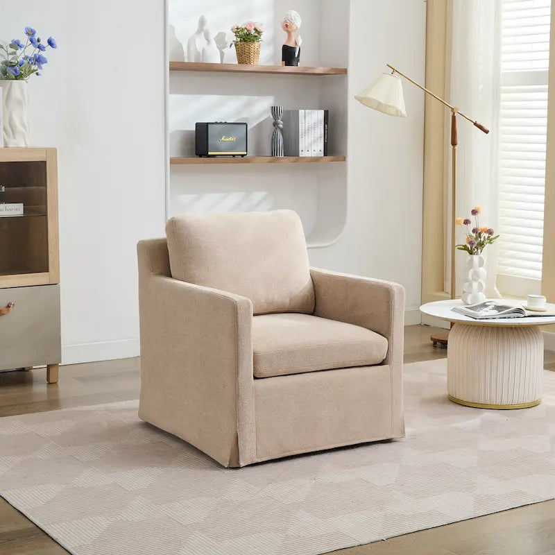Fauteuil pivotant en chenille avec coussin amovible (29,92 €)