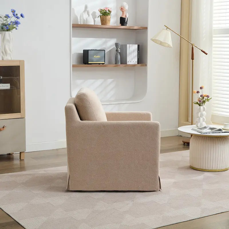 Fauteuil pivotant en chenille avec coussin amovible (29,92 €)