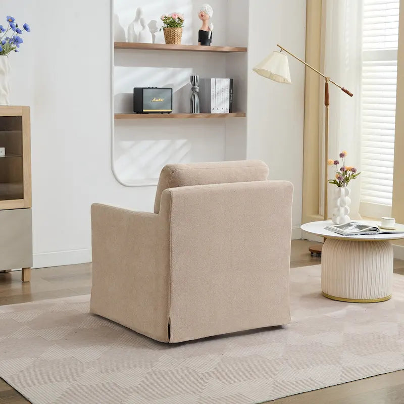 Fauteuil pivotant en chenille avec coussin amovible (29,92 €)
