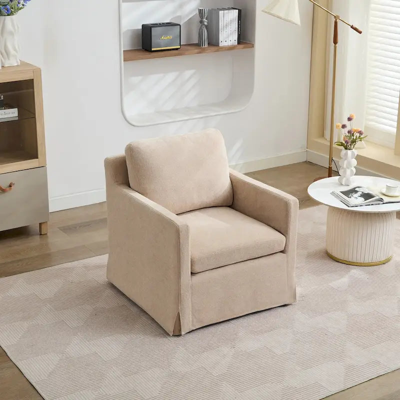 Fauteuil pivotant en chenille avec coussin amovible (29,92 €)