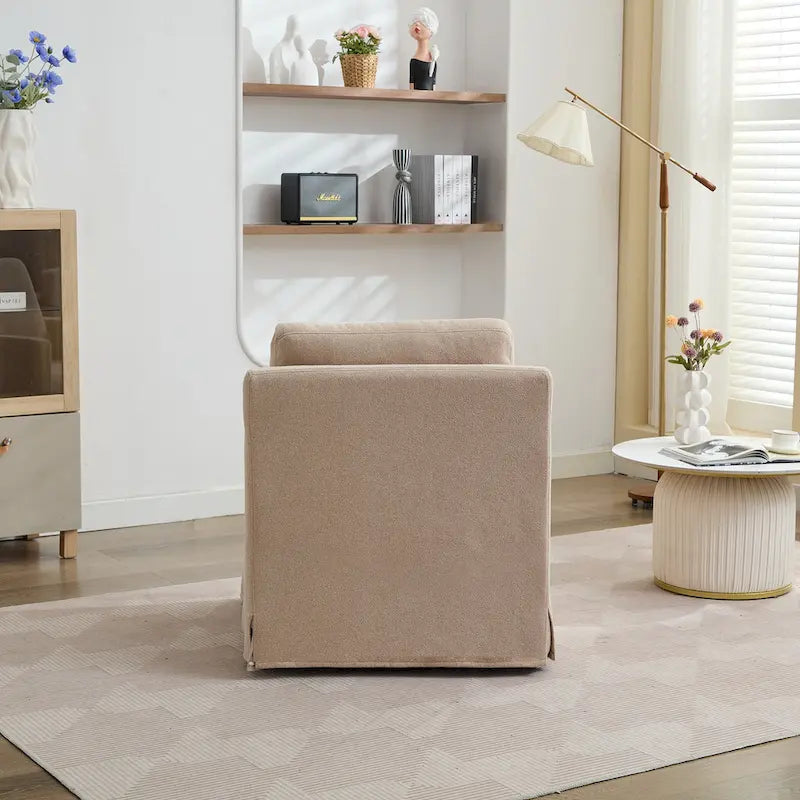 Fauteuil pivotant en chenille avec coussin amovible (29,92 €)