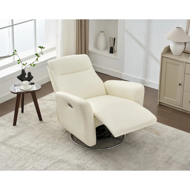 Fauteuil inclinable pivotant en similicuir, dossier ergonomique, ports USB