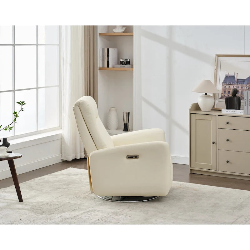 Fauteuil inclinable pivotant en similicuir, dossier ergonomique, ports USB