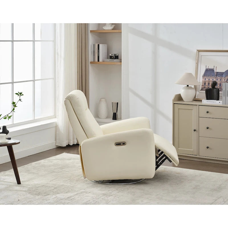 Fauteuil inclinable pivotant en similicuir, dossier ergonomique, ports USB