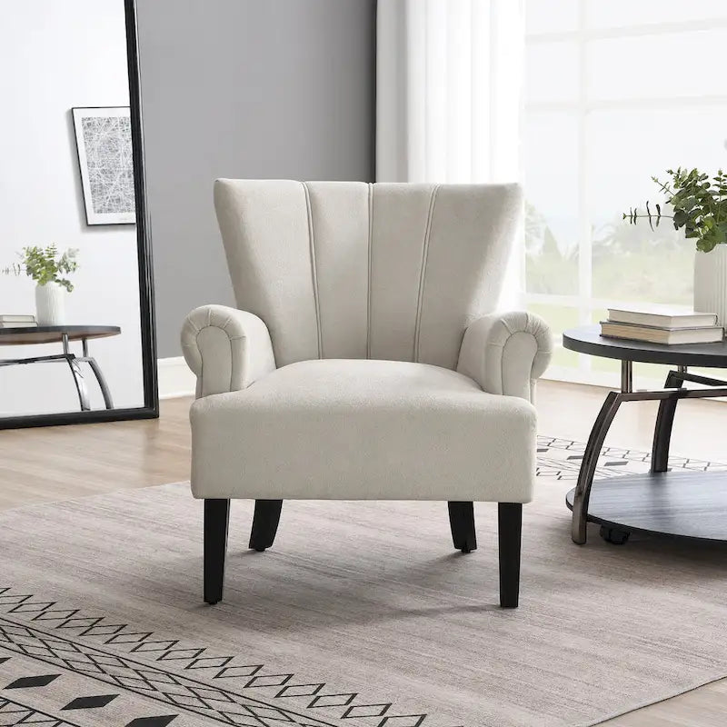 Fauteuil rembourré de 29 pouces avec dossier capitonné en mousse haute densité