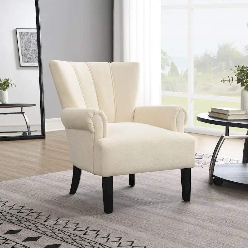 Fauteuil rembourré de 29 pouces avec dossier capitonné en mousse haute densité