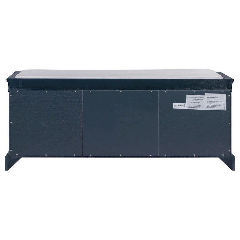 Banc de rangement rembourré de style campagnard avec 2 tiroirs et 2 placards