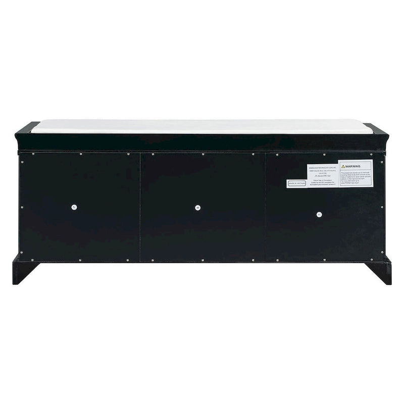 Banc de rangement rembourré de style campagnard avec 2 tiroirs et 2 placards
