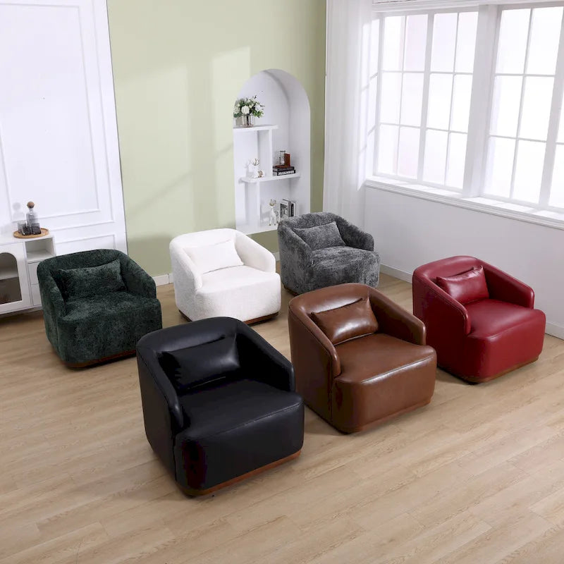 Fauteuil pivotant en forme de tonneau, fauteuil d'appoint rond et confortable, fauteuil club pivotant à 360 degrés, fauteuil de détente pour chambre d'enfant