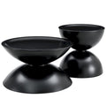 Tables basses rondes de rangement avec structure en métal (lot de 2)