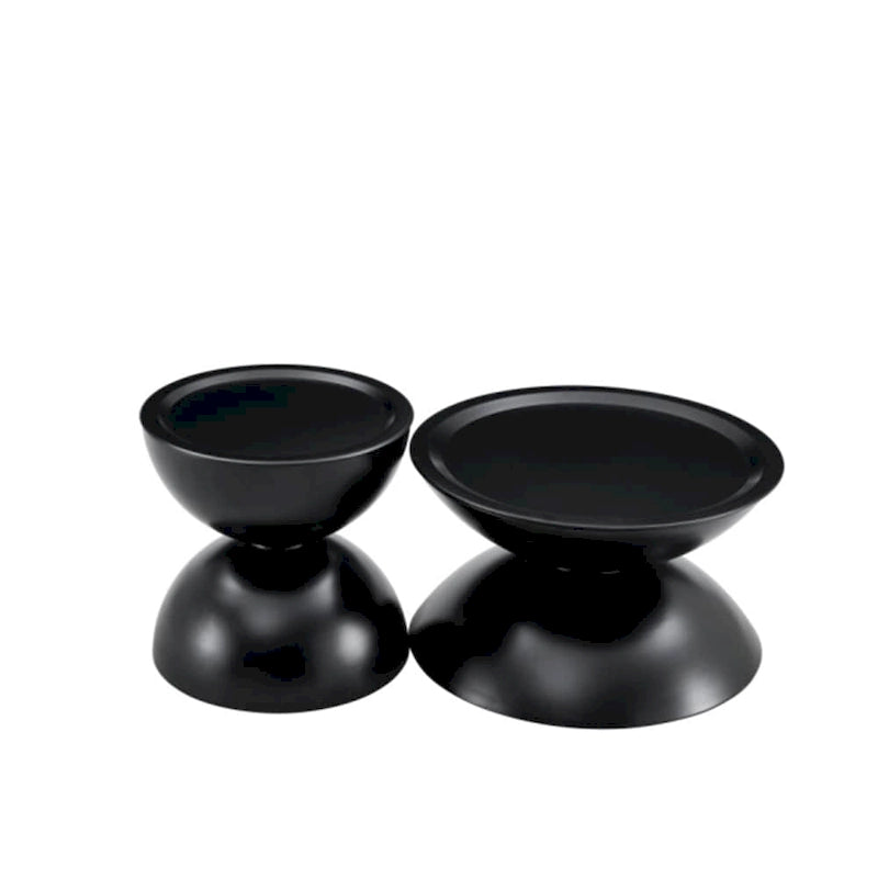 Tables basses rondes de rangement avec structure en métal (lot de 2)