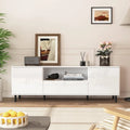 Meuble TV moderne à panneaux brillants, support TV, centre de divertissement avec étagères de rangement, meuble TV pour salon, chambre