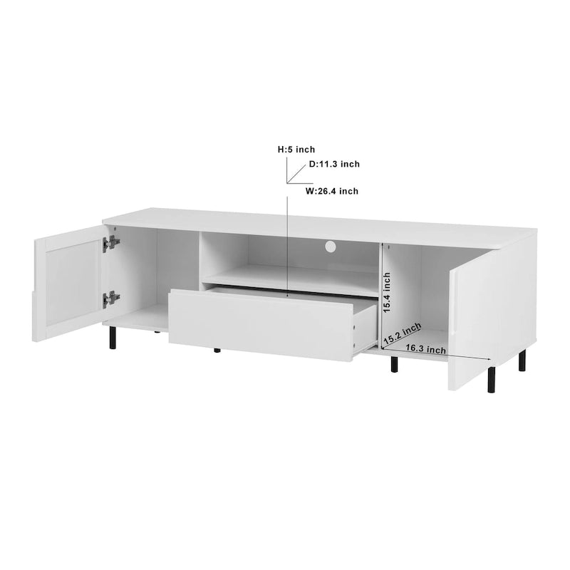 Meuble TV moderne à panneaux brillants, support TV, centre de divertissement avec étagères de rangement, meuble TV pour salon, chambre