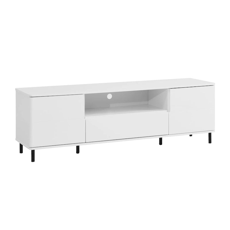 Meuble TV moderne à panneaux brillants, support TV, centre de divertissement avec étagères de rangement, meuble TV pour salon, chambre