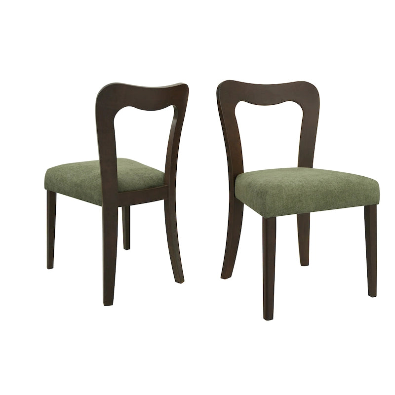 Christopher Knight Home - Ensemble de 2 chaises de salle à manger modernes et rembourrées Ethan avec dossier ouvert
