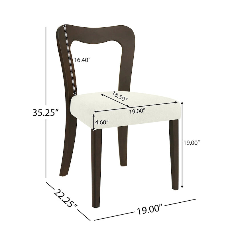 Christopher Knight Home - Ensemble de 2 chaises de salle à manger modernes et rembourrées Ethan avec dossier ouvert