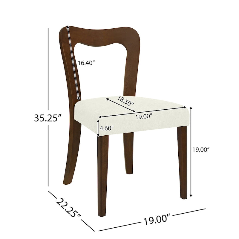 Christopher Knight Home - Ensemble de 2 chaises de salle à manger modernes et rembourrées Ethan avec dossier ouvert
