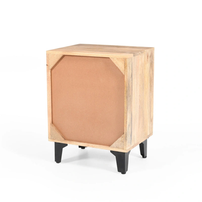 Christopher Knight Home - Table de chevet Harper en bois massif, finition naturelle, fabriquée à la main, avec tiroir