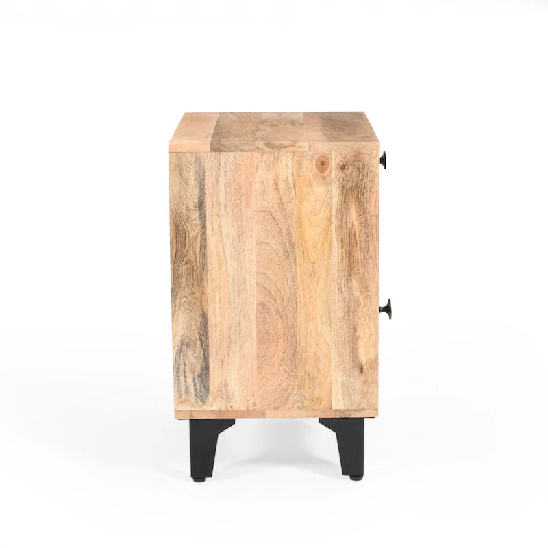 Christopher Knight Home - Table de chevet Harper en bois massif, finition naturelle, fabriquée à la main, avec tiroir