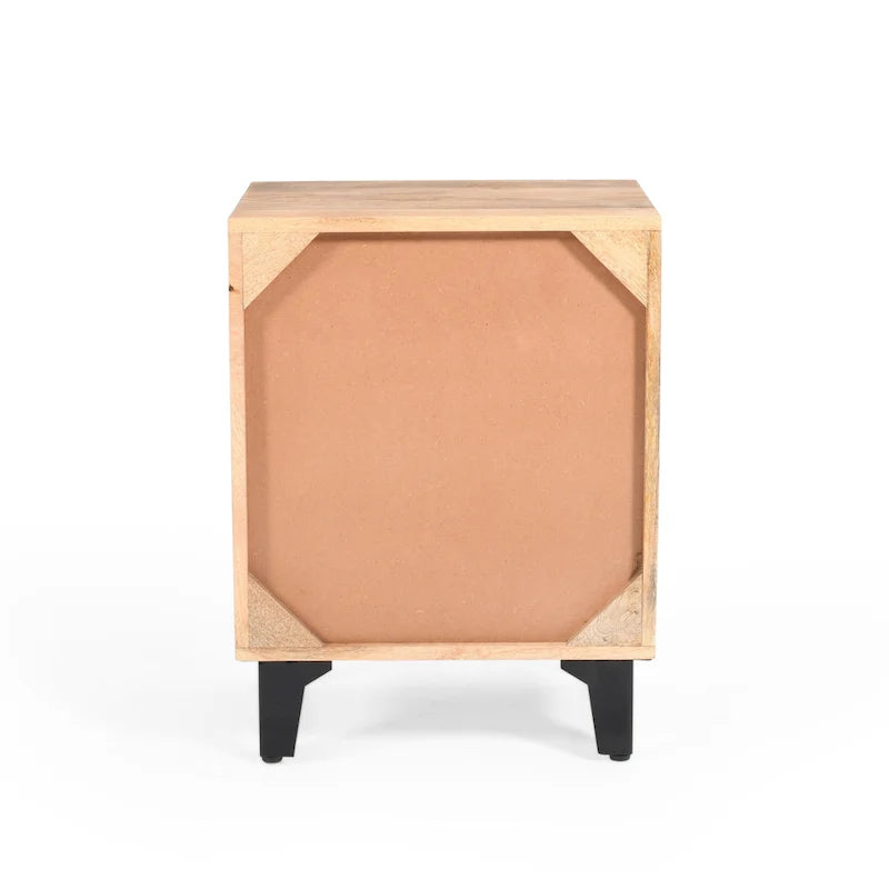Christopher Knight Home - Table de chevet Harper en bois massif, finition naturelle, fabriquée à la main, avec tiroir