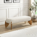 Christopher Knight Home - Banc ottoman Clara en boucle blanche - 122 cm L x 50 cm P x 43 cm H
