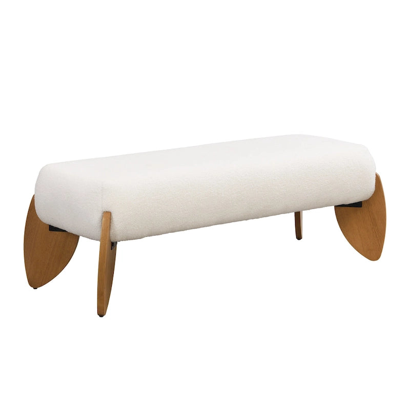 Christopher Knight Home - Banc ottoman Clara en boucle blanche - 122 cm L x 50 cm P x 43 cm H
