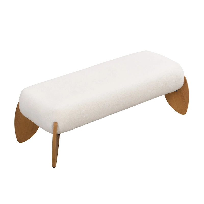 Christopher Knight Home - Banc ottoman Clara en boucle blanche - 122 cm L x 50 cm P x 43 cm H