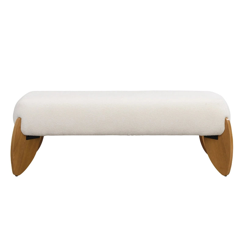 Christopher Knight Home - Banc ottoman Clara en boucle blanche - 122 cm L x 50 cm P x 43 cm H