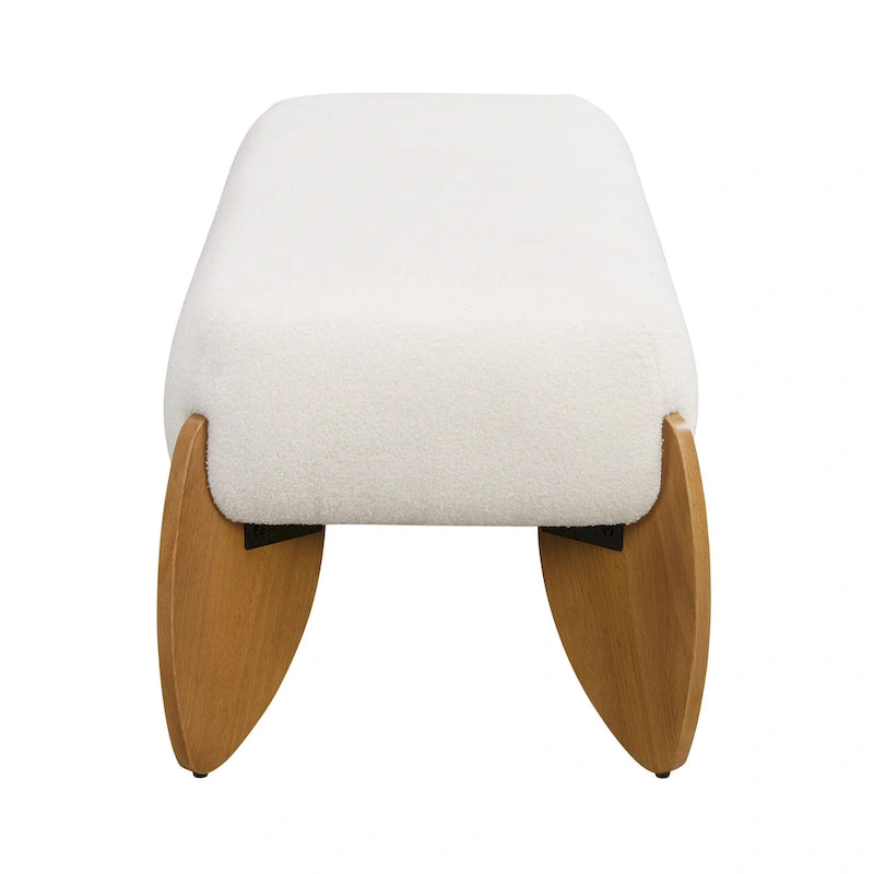 Christopher Knight Home - Banc ottoman Clara en boucle blanche - 122 cm L x 50 cm P x 43 cm H