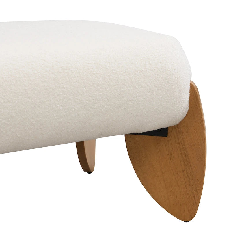 Christopher Knight Home - Banc ottoman Clara en boucle blanche - 122 cm L x 50 cm P x 43 cm H