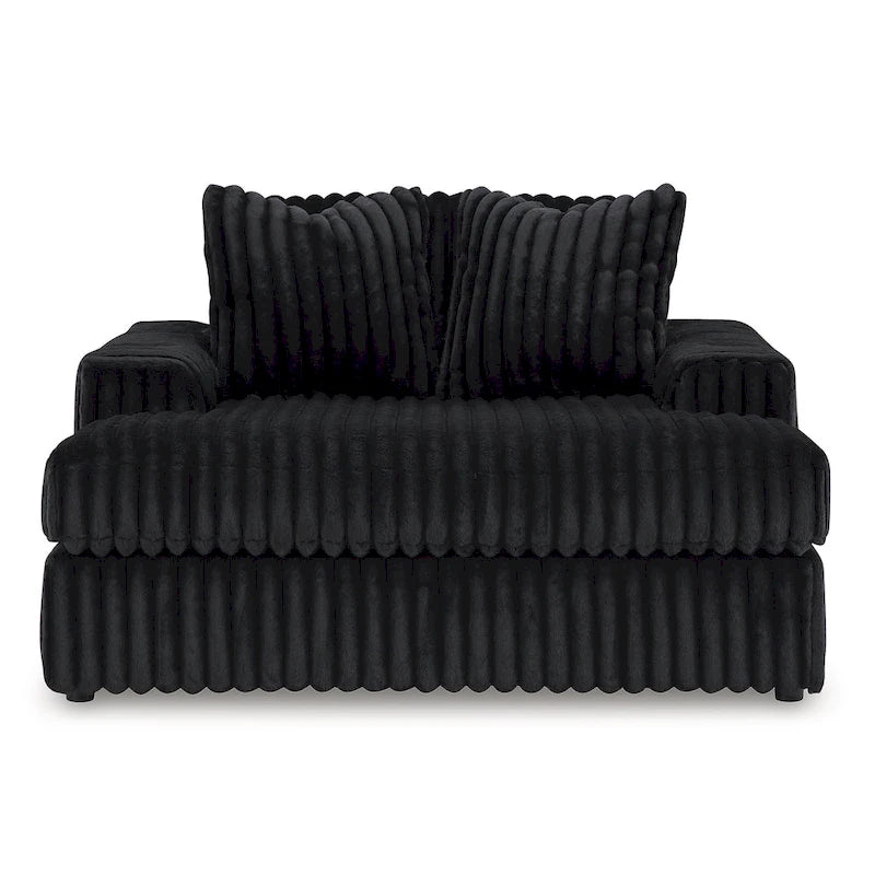 Chaise longue surdimensionnée Midnight-Madness noire, signée Ashley (Signature Design by Ashley) - 162,5 cm (L) x 172,5 cm (P) x 104 cm (H)